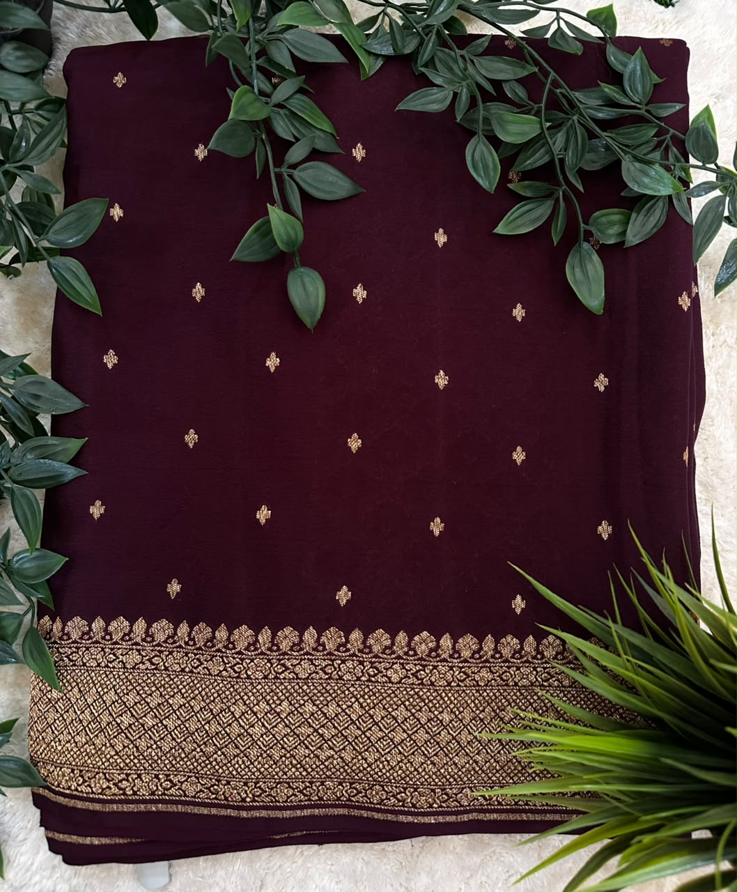 Pure Benaras Crepe Saree