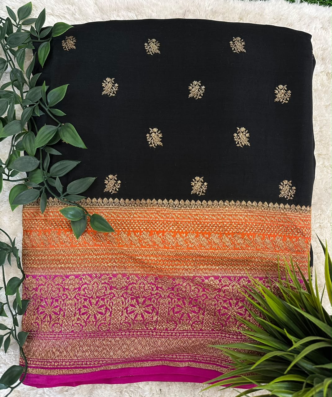 Pure Benaras Crepe Saree