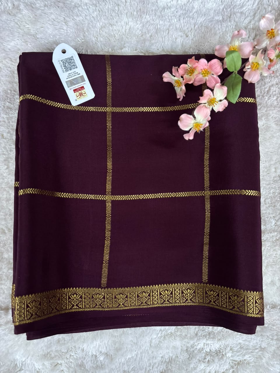 Pure Mysore Silk Crepe Saree CSG Jari