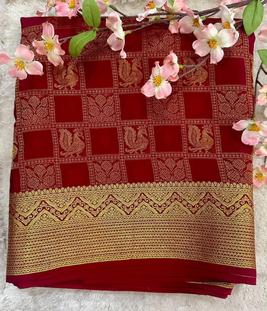 Pure Mysore Silk Crepe Saree