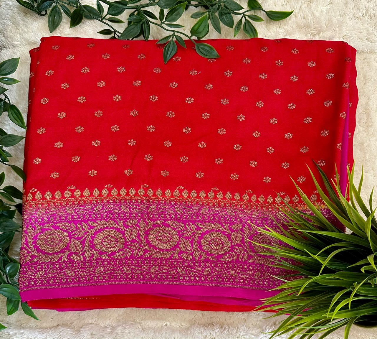 Pure Benaras Crepe Saree