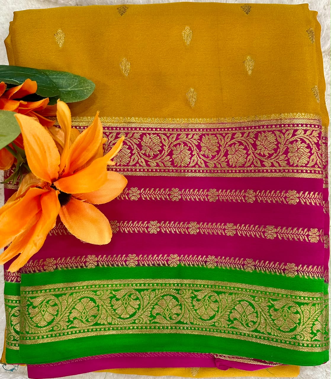 Pure Mysore Silk Crepe Saree