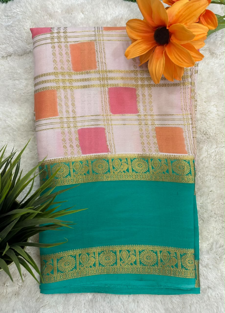 Pure Mysore Silk Crepe Saree