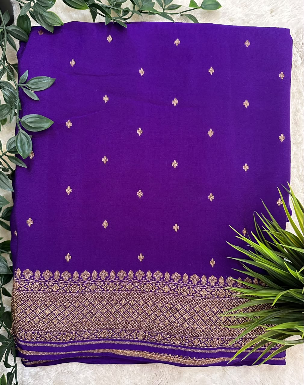 Pure Benaras Crepe Saree