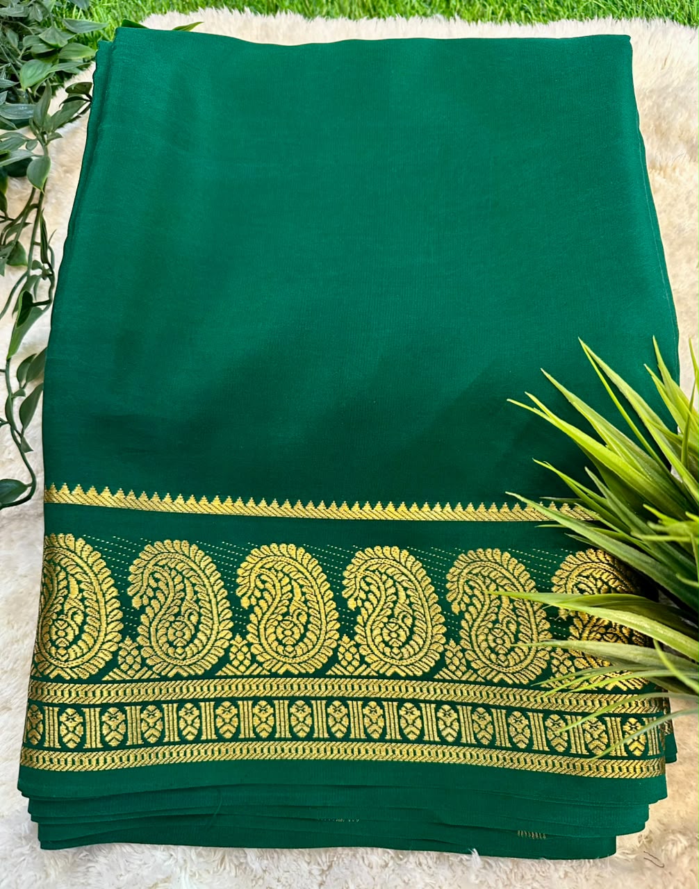 Pure Mysore Silk Crepe Saree