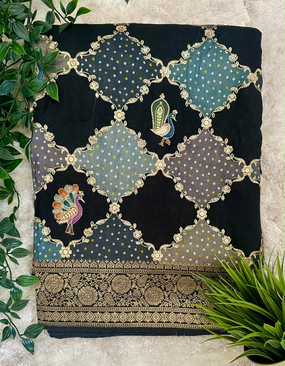 Black Benaras Saree