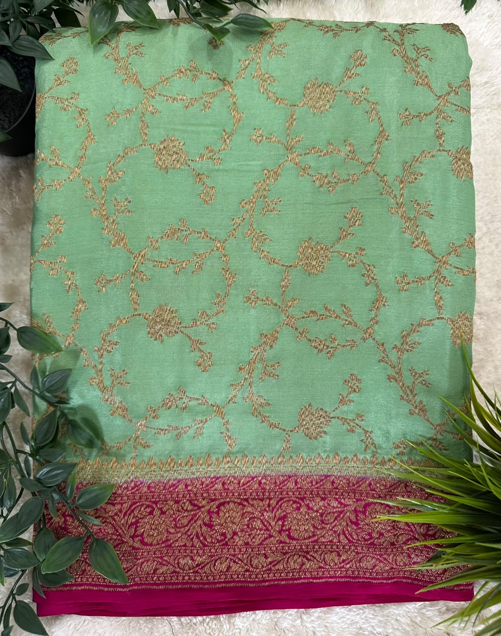 Pure Benaras Crepe Saree