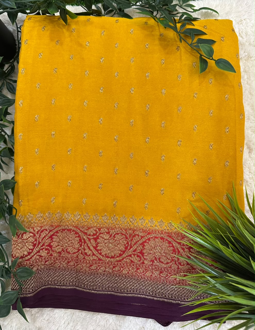 Pure Benaras Crepe Saree