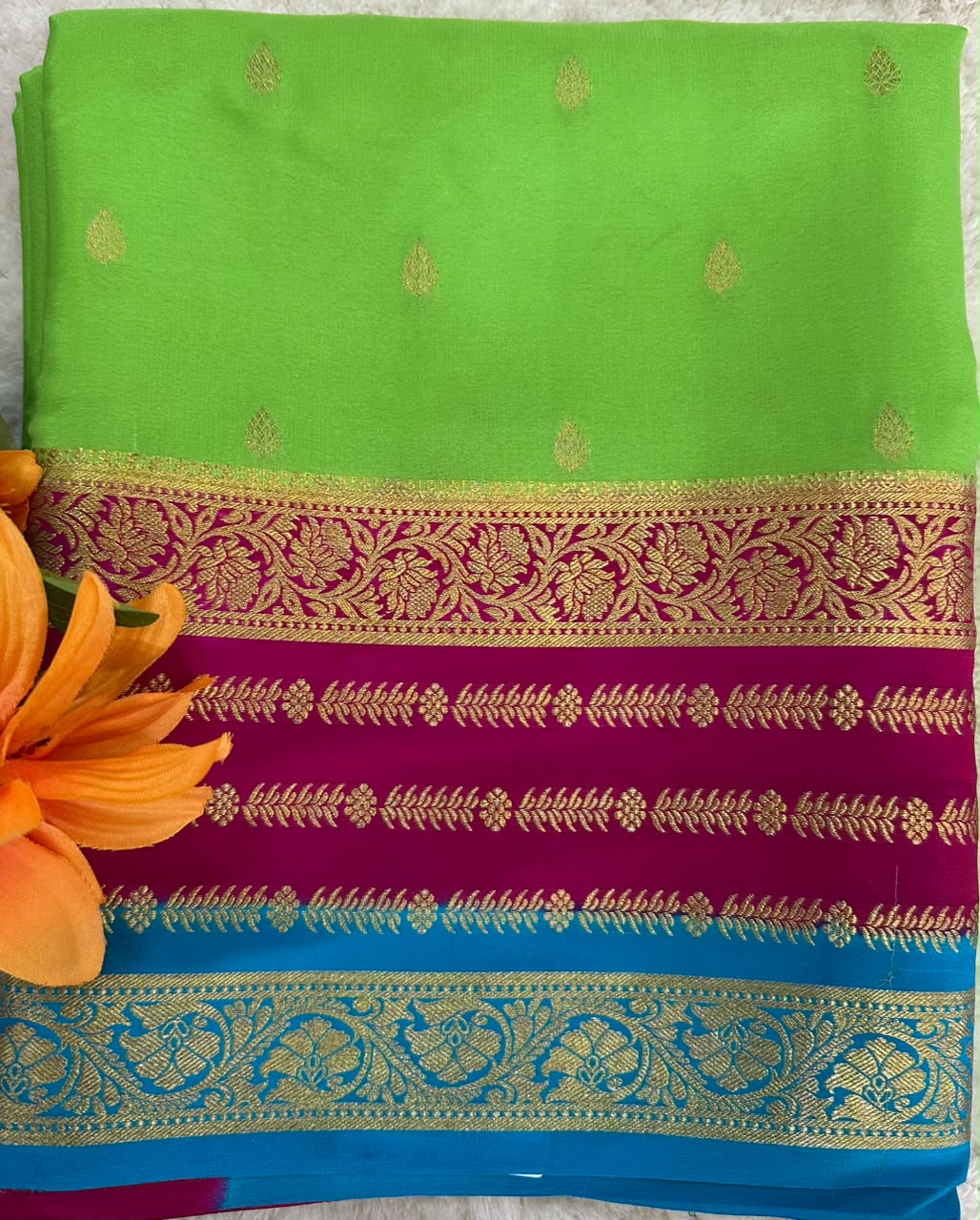 Pure Mysore Silk Crepe Saree
