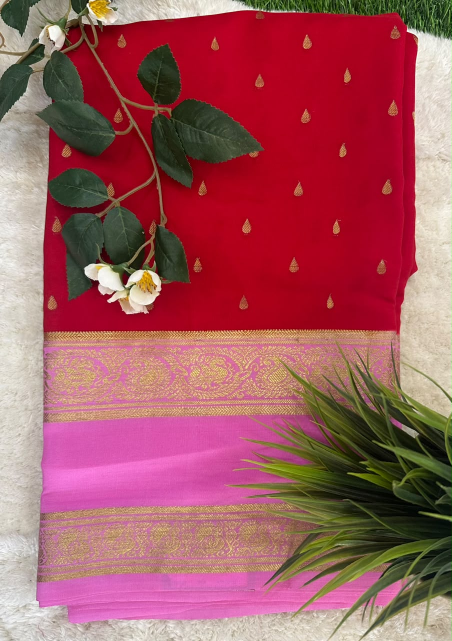 Pure Mysore Silk Crepe Saree