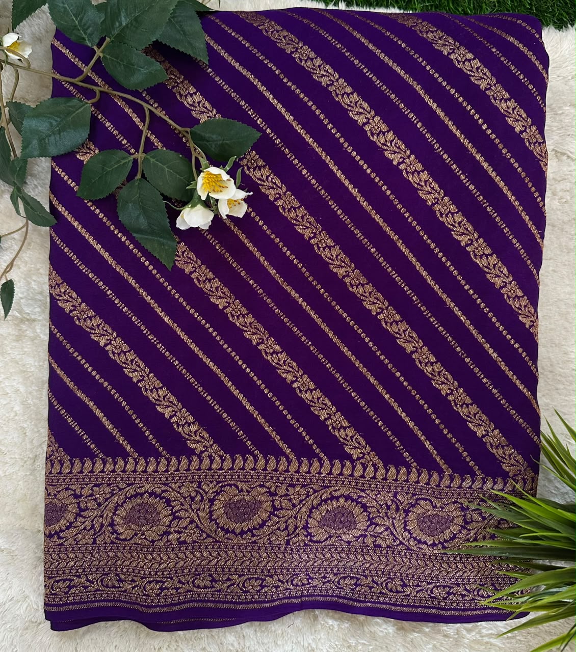 Pure Benaras Crepe Saree