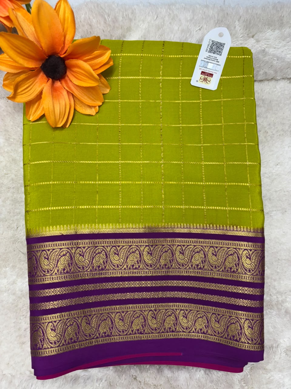 Pure Mysore Silk Crepe Saree