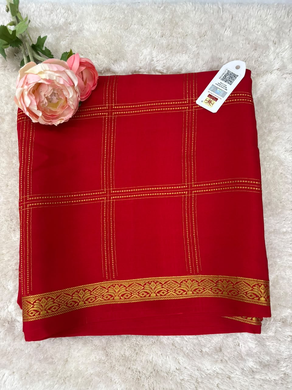 Pure Mysore Silk Crepe Saree CSG Jari