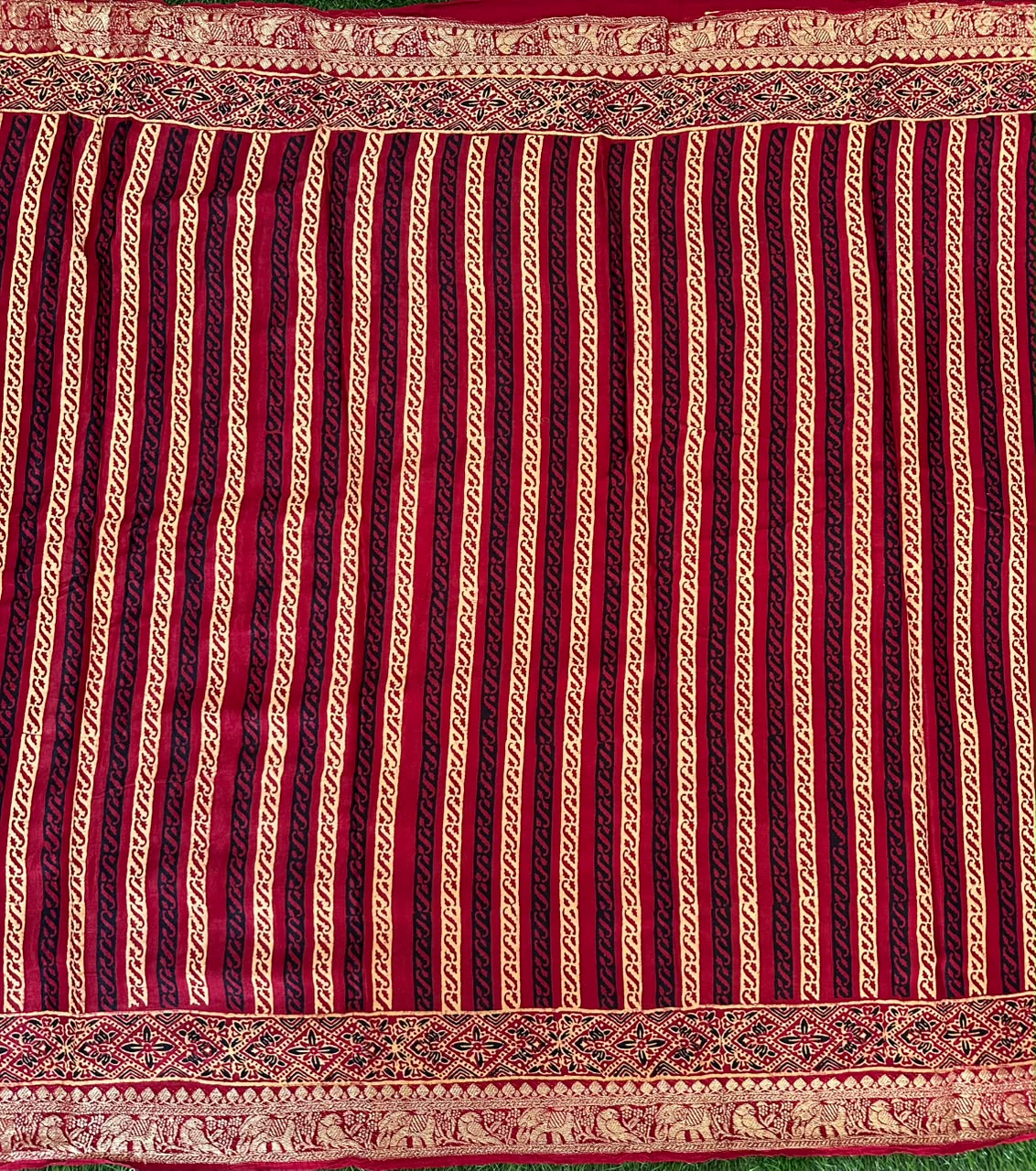 Ajrakh Print Modal silk Saree image 2