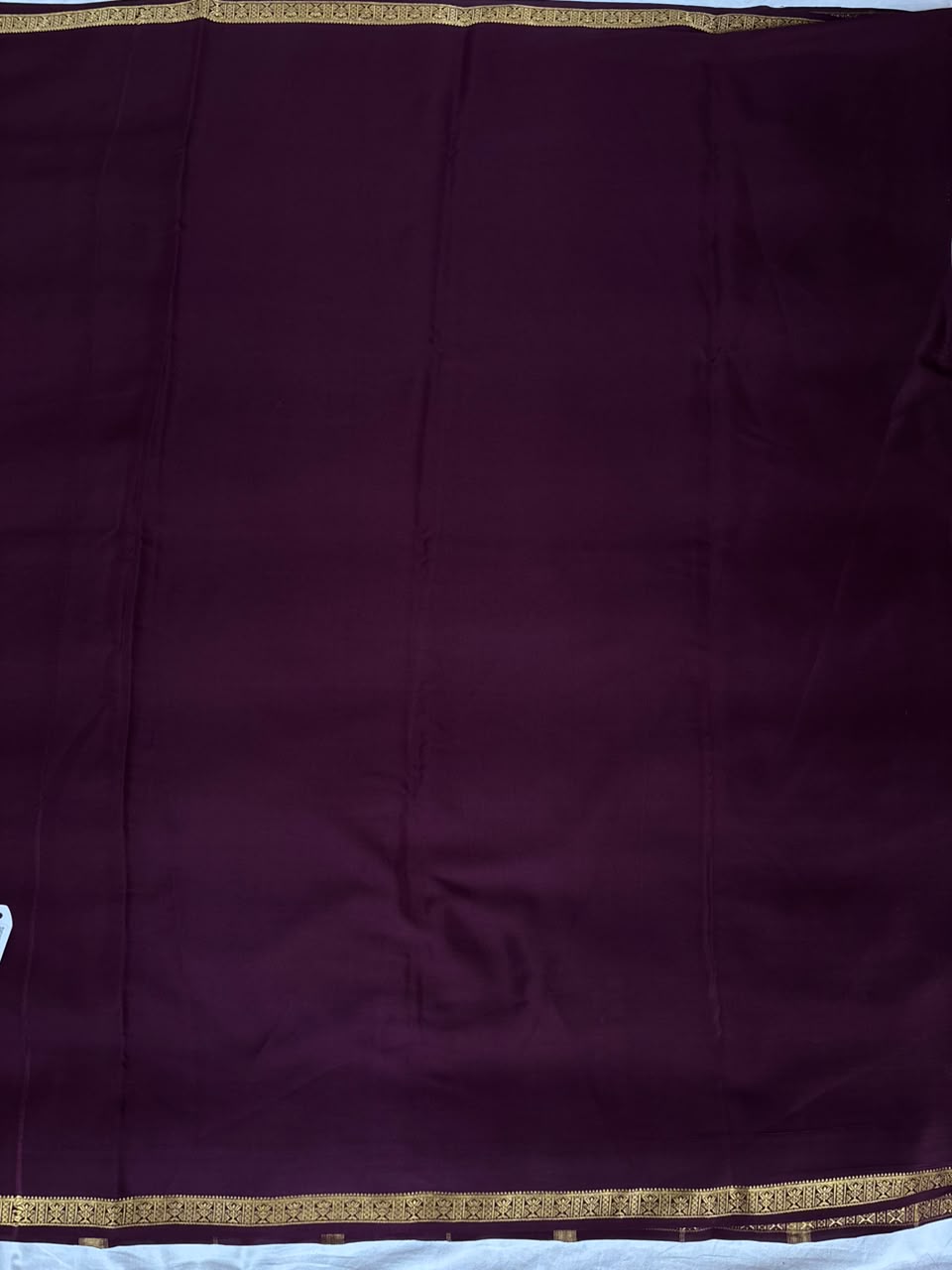 Pure Mysore Silk Crepe Saree CSG Jari image 4