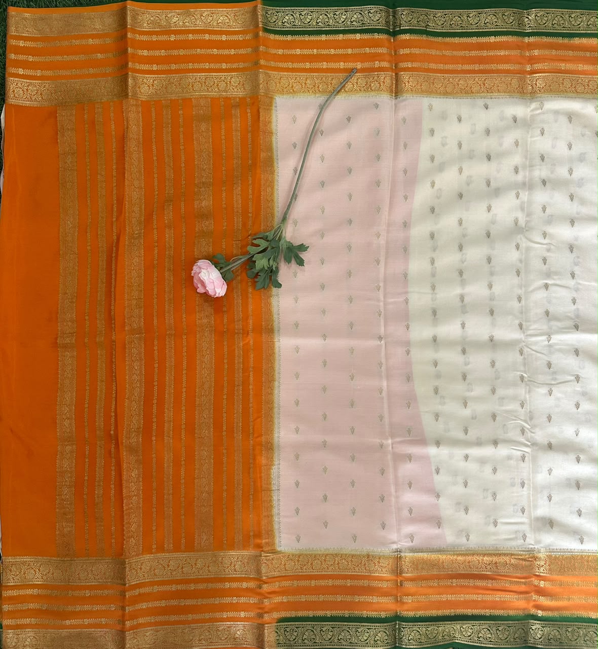 Pure Mysore Silk Crepe Saree 3 D image 2