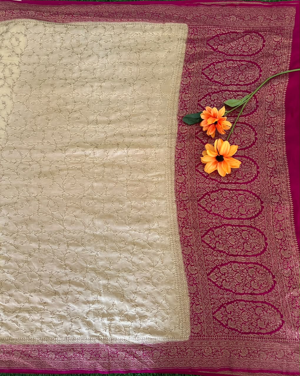 Pure Benaras Crepe Saree image 4