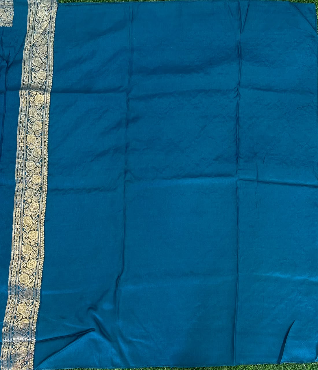 Peacock Blue Benars Crepe image 2