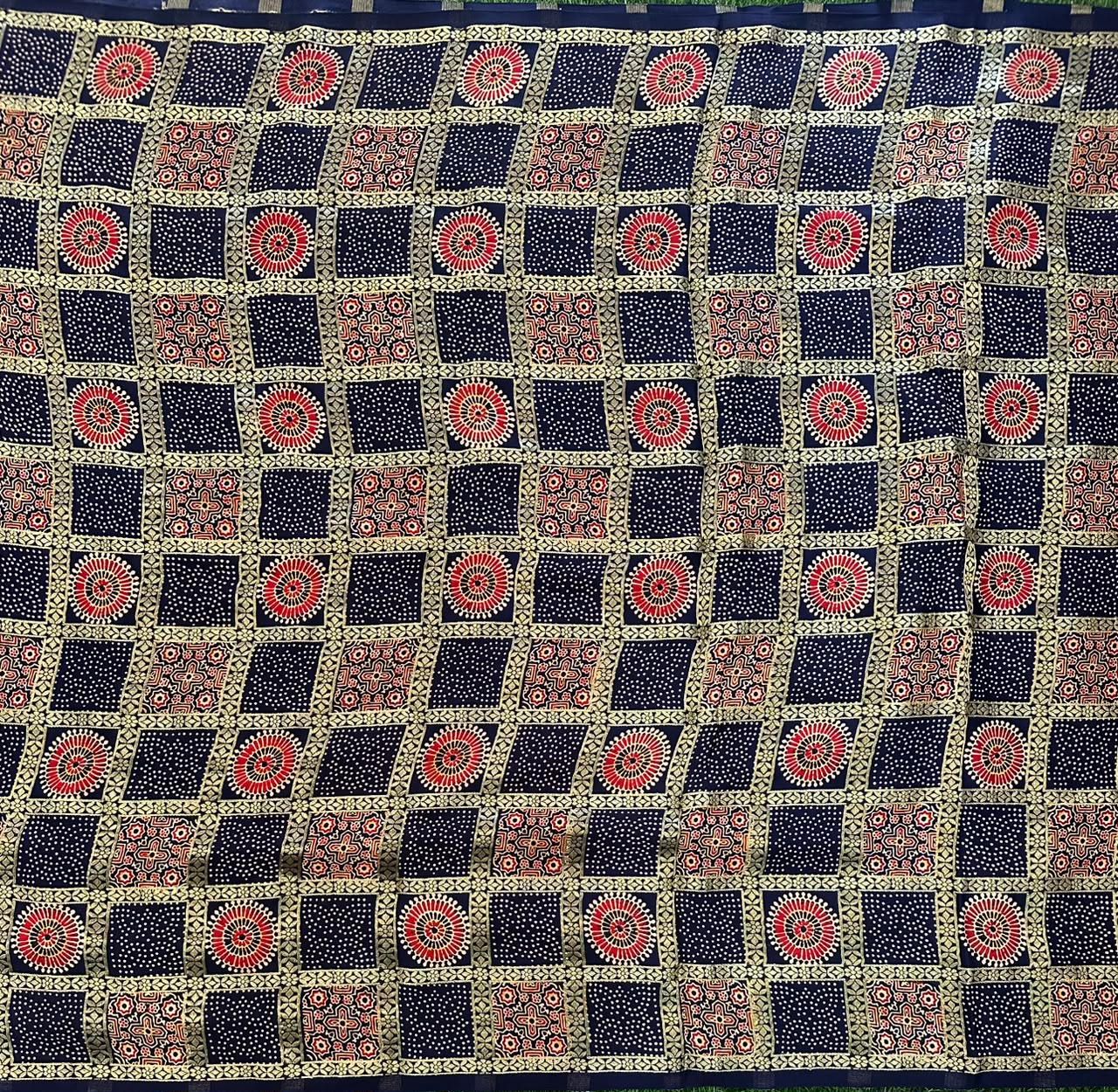Ajrakh Print Modal silk Saree image 3