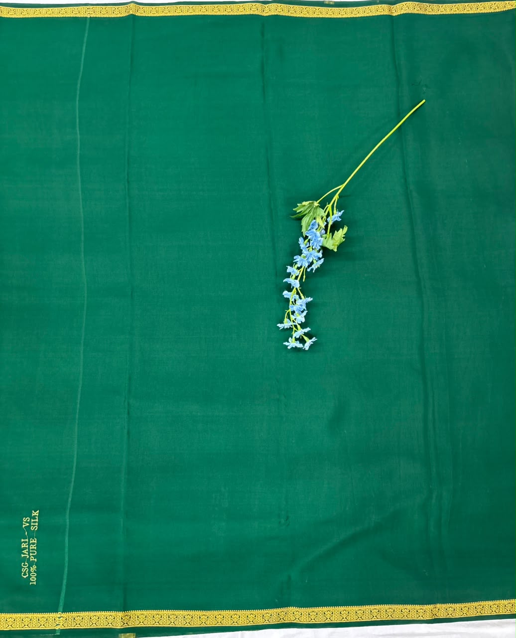 Pure Mysore Silk Crepe Saree CSG Jari image 2