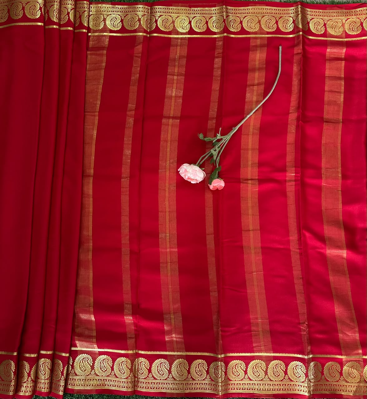 Pure Mysore Silk Crepe Saree image 2