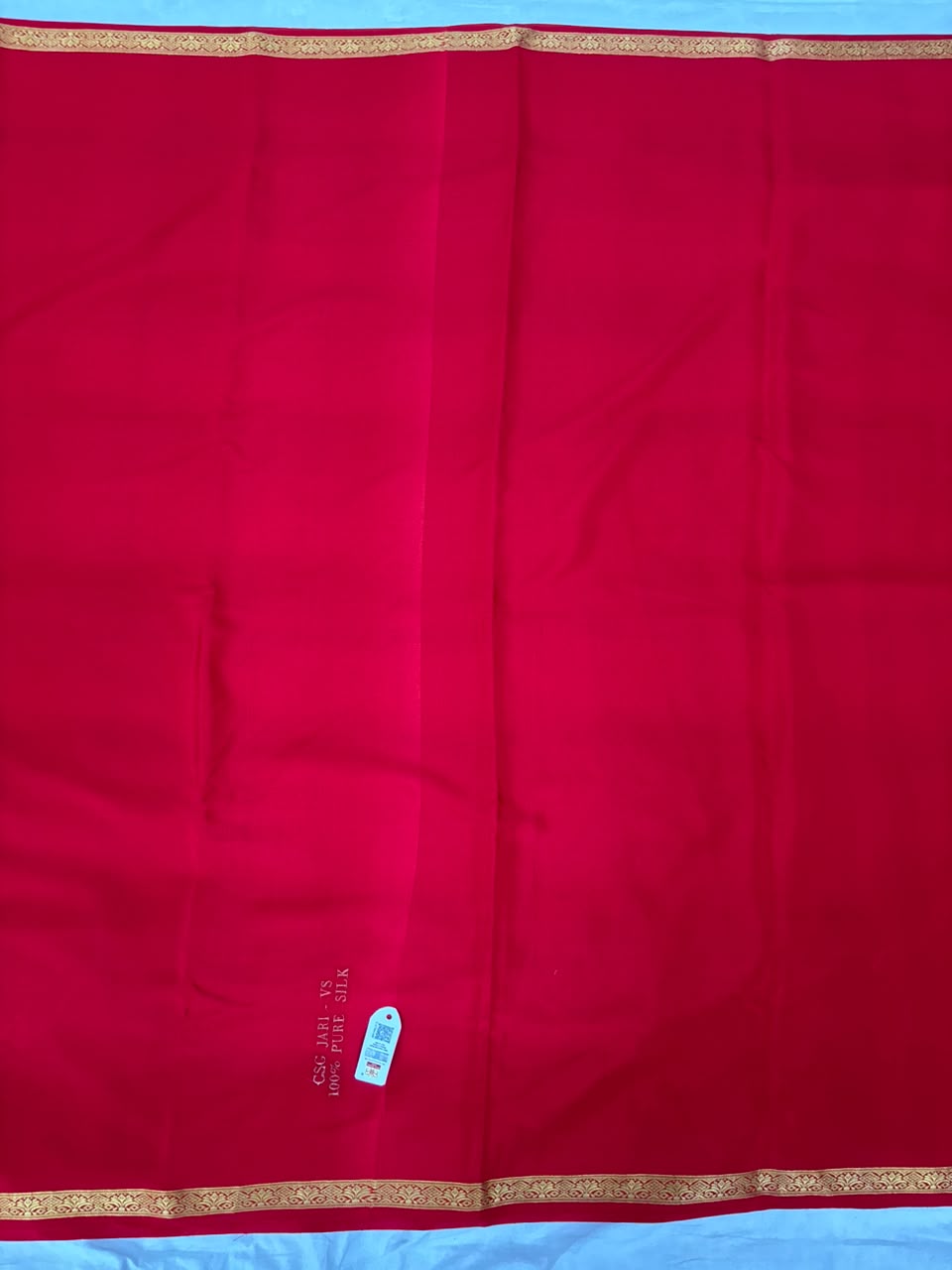 Pure Mysore Silk Crepe Saree CSG Jari image 2