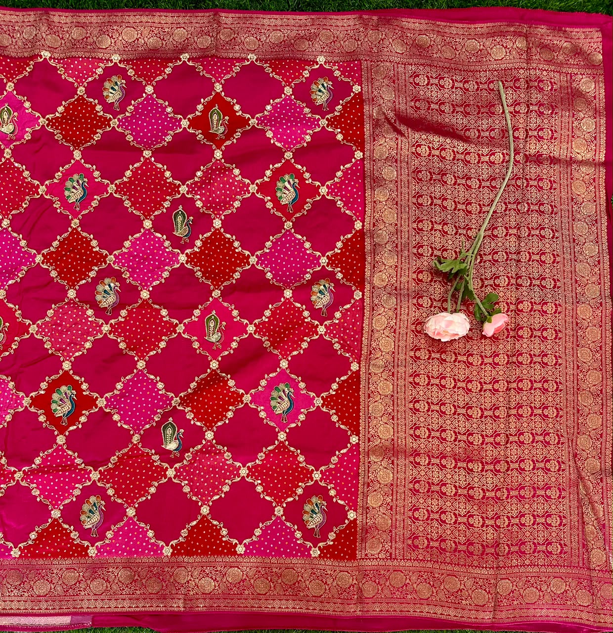 Pink Benaras Saree image 4