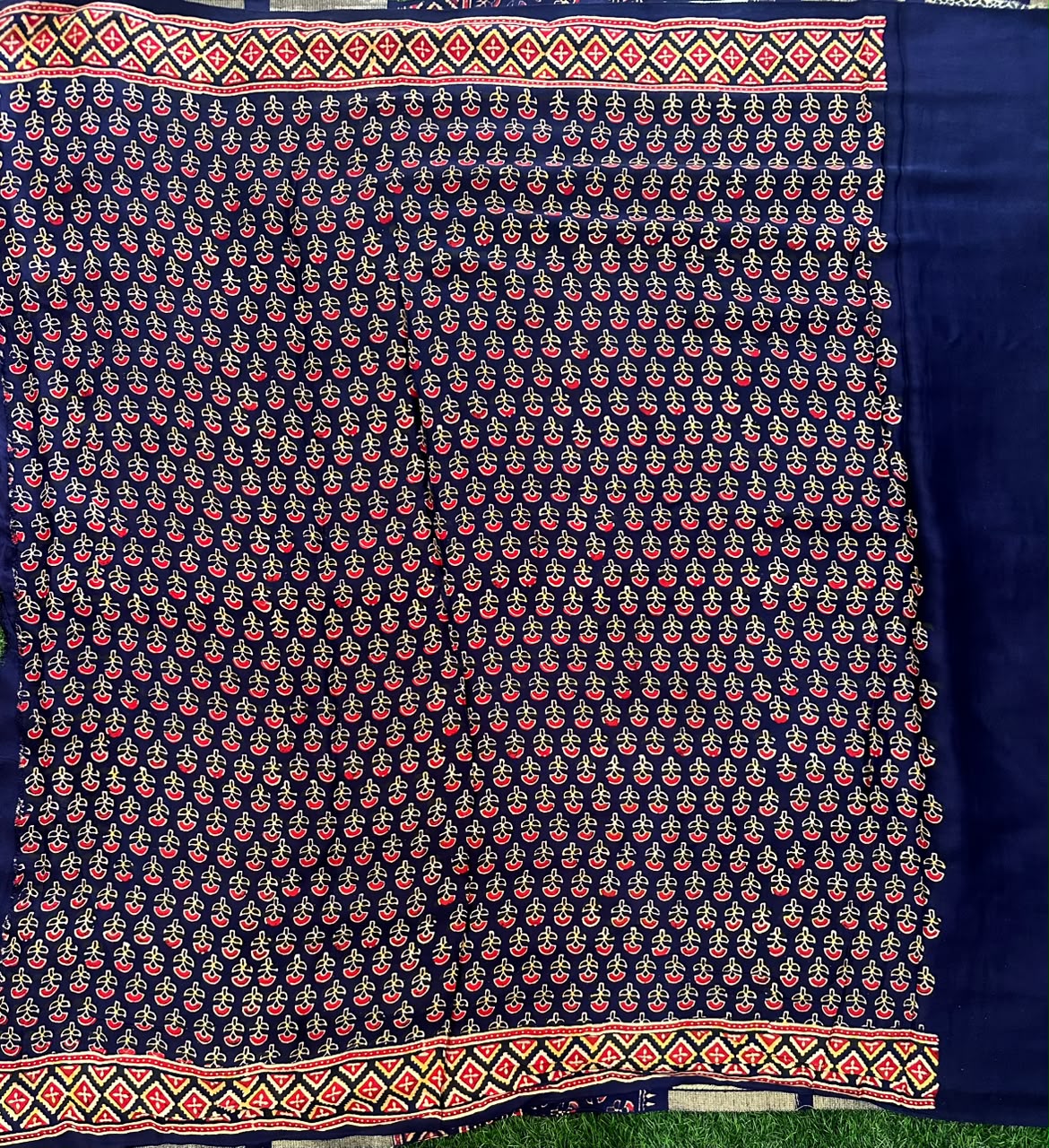Ajrakh Print Modal silk Saree image 2