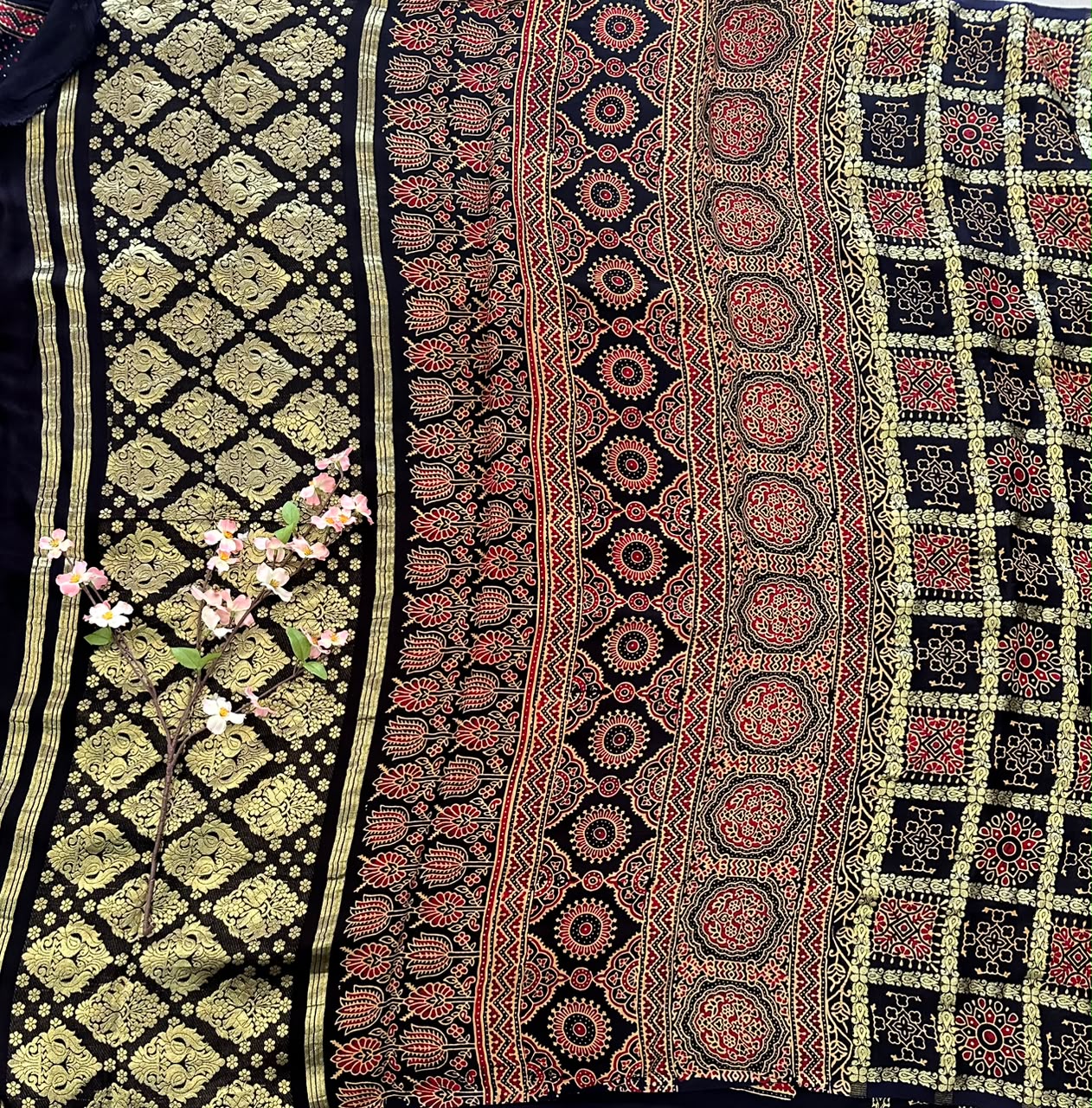 Ajrakh Print Modal silk Saree image 4