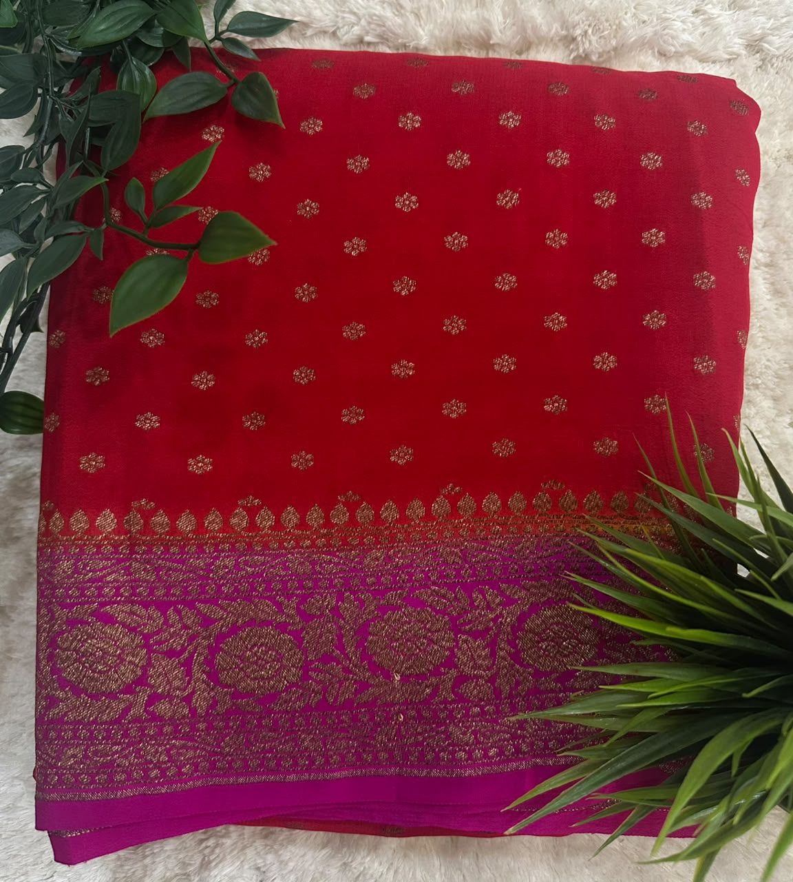 Pure Banaras Crepe Saree image 4