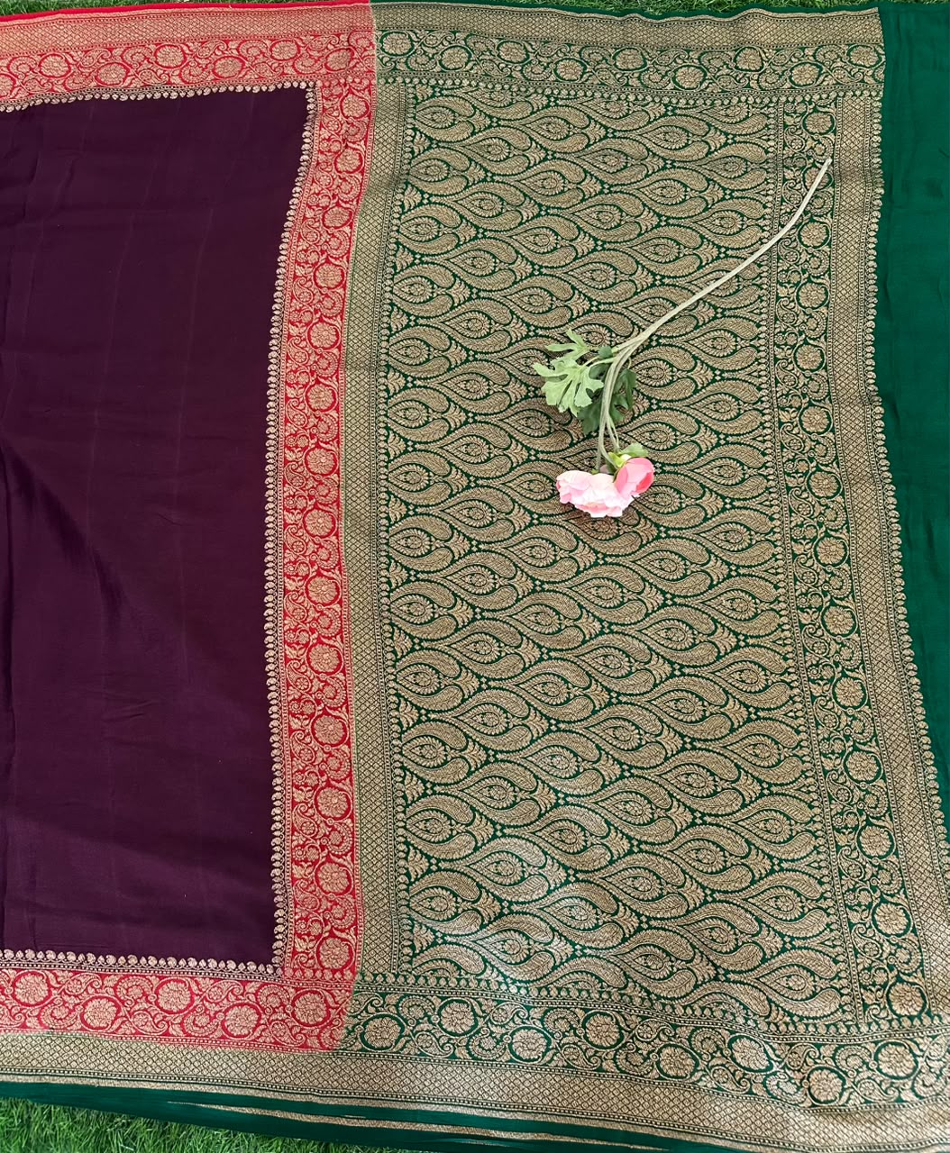 Pure Benaras Crepe Saree image 4