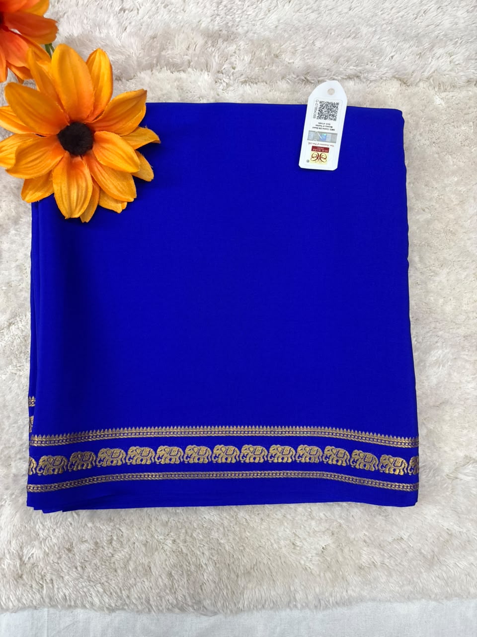 Pure Mysore Silk Crepe Saree CSG Jari