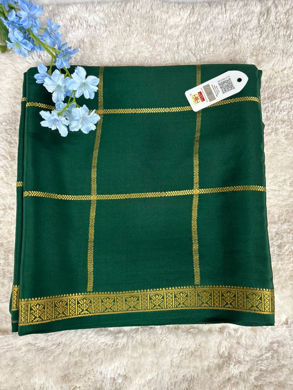 Pure Mysore Silk Crepe Saree CSG Jari