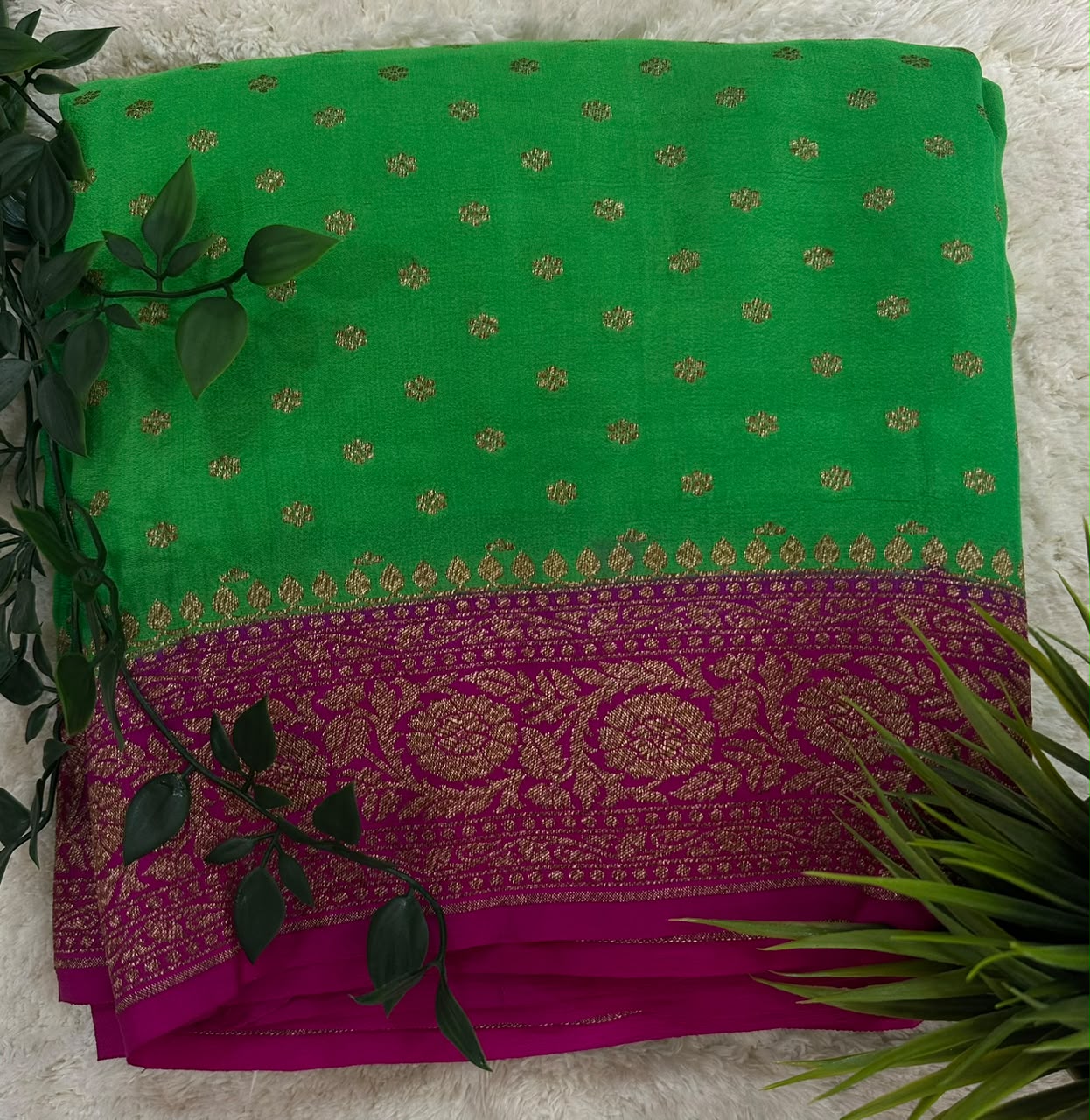 Pure Benaras Crepe Saree