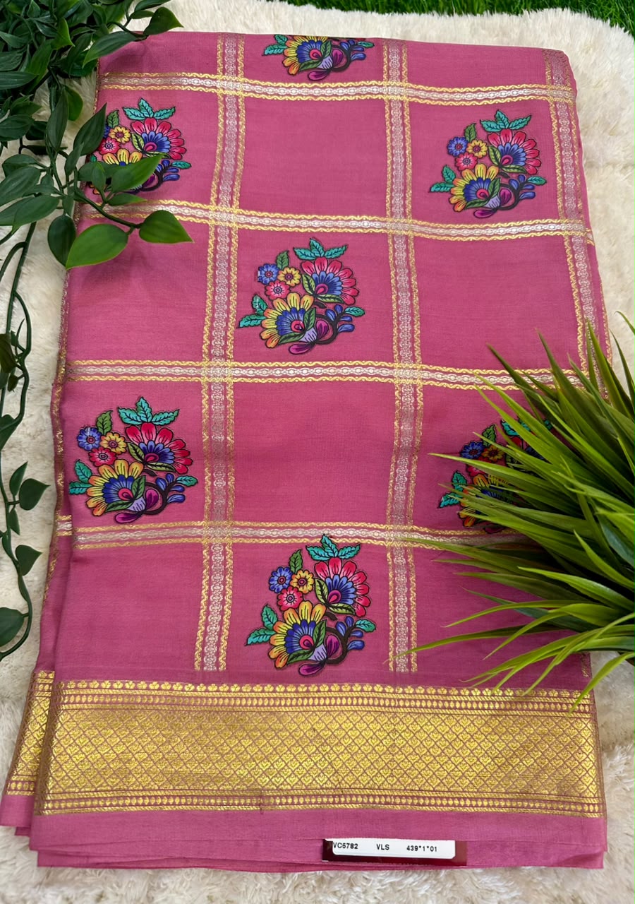 Pure Mysore Silk Crepe Saree