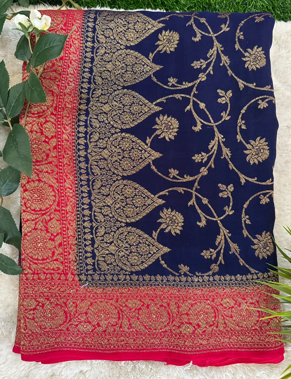 Pure Benaras Crepe Saree