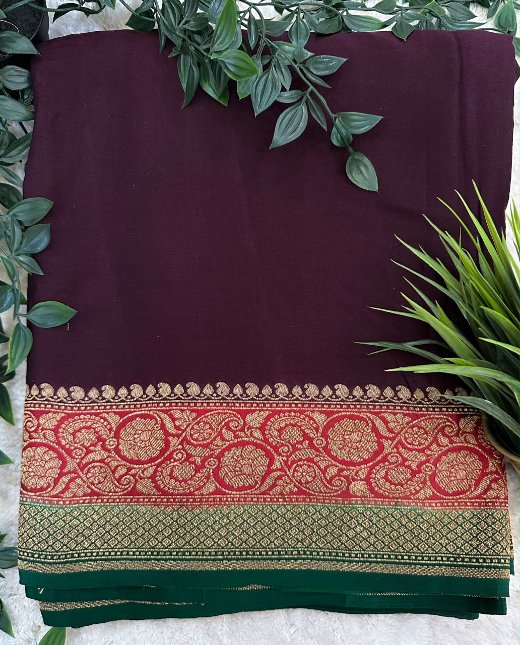 Pure Benaras Crepe Saree