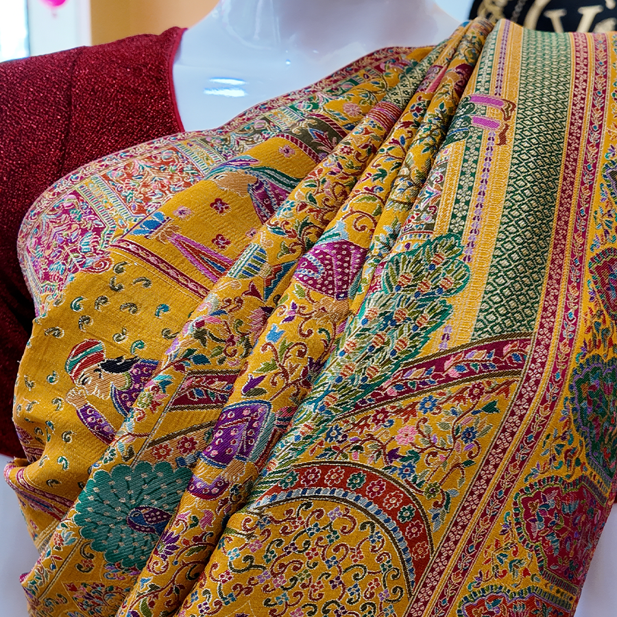 Mustard Moonga silk
