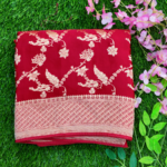 Red Banaras satin silk