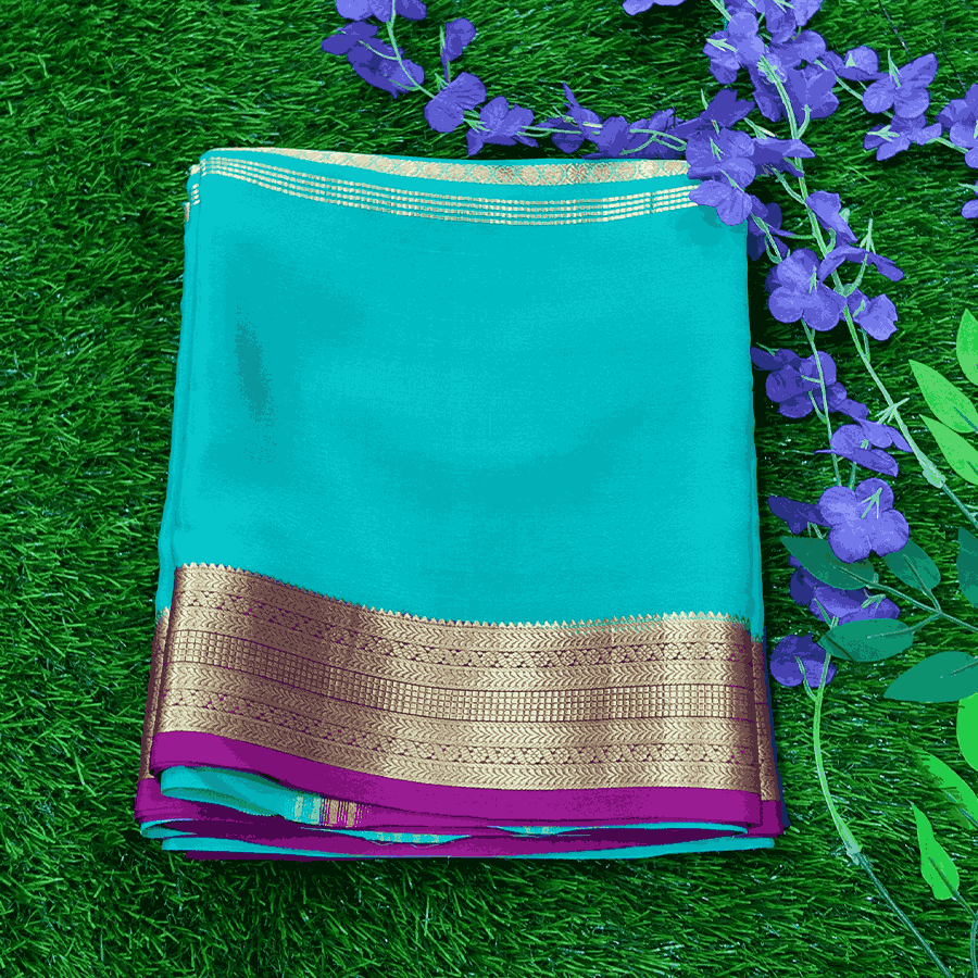 Pure crepe mysore silk saree