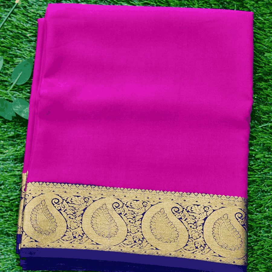 Pure crepe mysore silk saree
