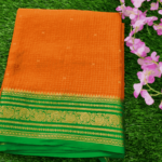 Pure crepe mysore silk saree silk mark certified