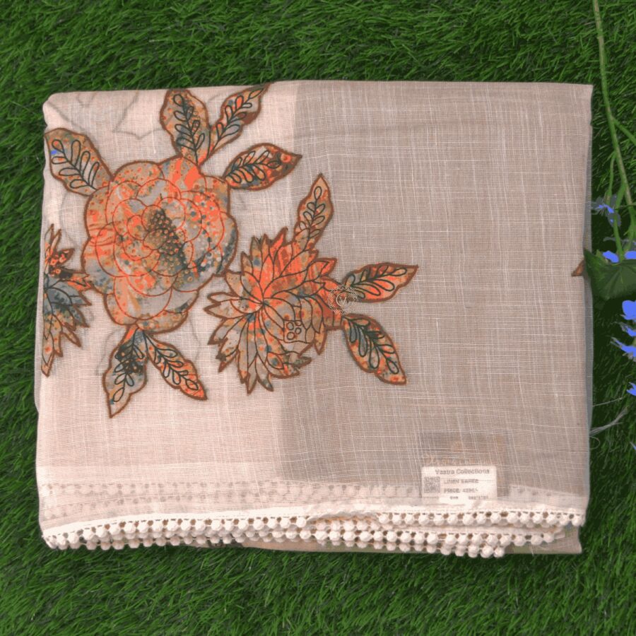 Linen saree