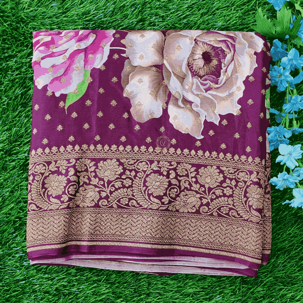 Pure Benars Crepe Saree