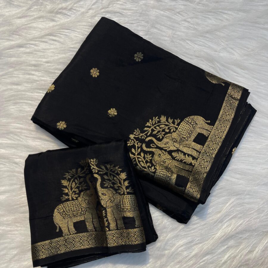 Satin border Chinnon saree