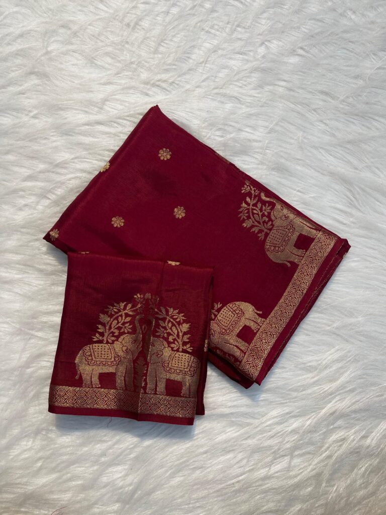 Satin border Chinnon saree
