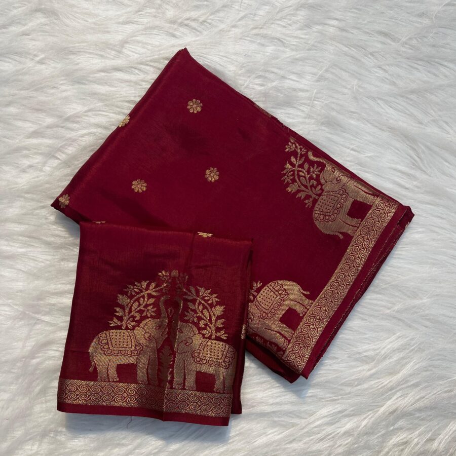 Satin border Chinnon saree
