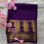 Semi Mysore Crepe Gandaberunda Border