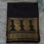 Semi Mysore Crepe Gandaberunda Border