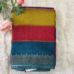 Multi Colour Kalamkari Printed Dola Crepe Saree